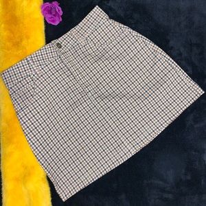 Forever21 Tan Plaid Mini Skirt